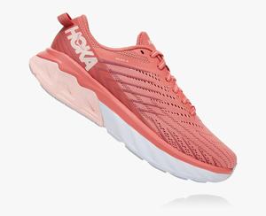Hoka One One Women's Arahi 4 Road Running Shoes Pink/Red Clearance Sale [QDSVN-4120]
